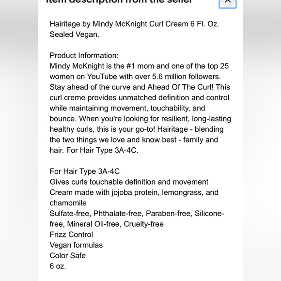 HAIRITAGE CURL Crème - Picture 6 of 6